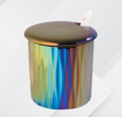 Rafinament Cromatic – Set 3 Recipiente Mov Holografic cu Tăviță Elegantă