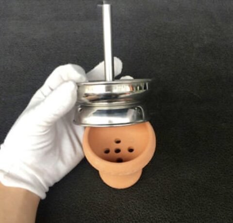 KIT COMPLET:SITA DIN INOX CU ȚEAVA DE EVACUARE A CALDURII IN EXCES SI CREUZET DIN ARGILA