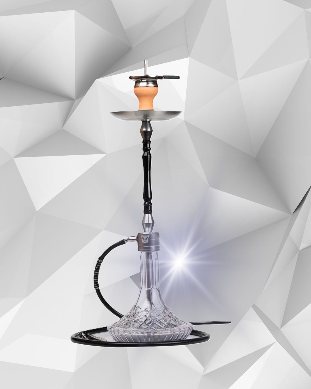 Luxury Hookah MD-L25 cu Creuzet și Sită — Coloană Reversibilă, Eleganță Unică