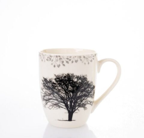 Set 3 Recipiente Condimente cu Tăviță – Ceramică Albă cu Capac, Etichete Negru-Gold – Zahăr, Ceai, Cafea