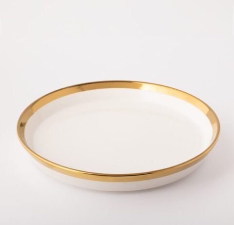 Suport Tort Elegant „Cușcă Aurie” – Cake Stand Alb & Auriu pe 2 Nivele