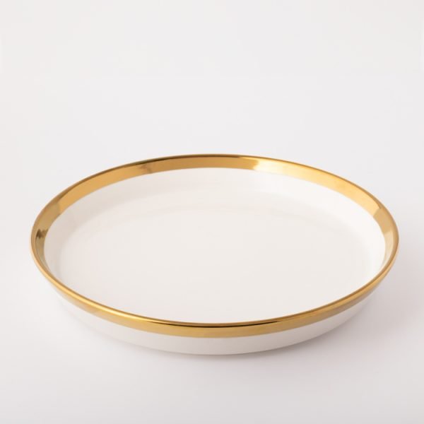 Suport Tort Elegant „Cușcă Aurie” – Cake Stand Alb & Auriu pe 2 Nivele