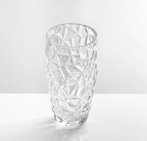 Vază Elegantă din Sticlă Transparentă – H18.5 cm, Ø10 cm