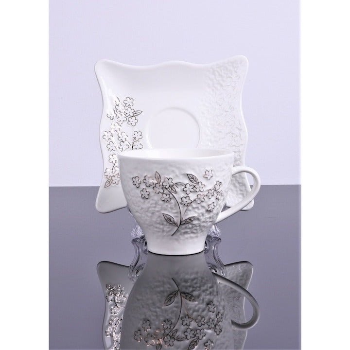 Fior de Delicatețe: Set de Cești Espresso în Tonuri Florale pentru Momente Rafinate - imagine 4