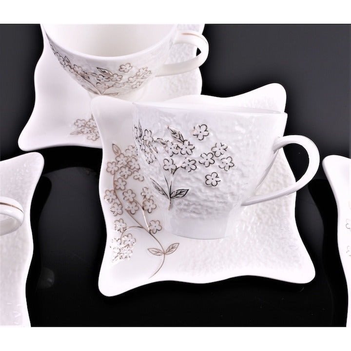 Fior de Delicatețe: Set de Cești Espresso în Tonuri Florale pentru Momente Rafinate - imagine 3